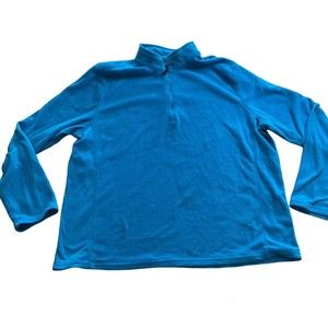 Outdoor Life Sweater Men XXL Blue Turquoise Quarter Zip Pullover Fleece